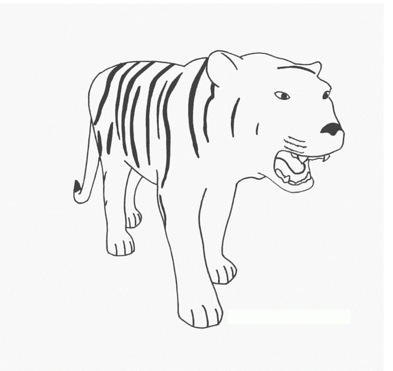 Tiger Gratis Grafik Tegninger til Farvelægning