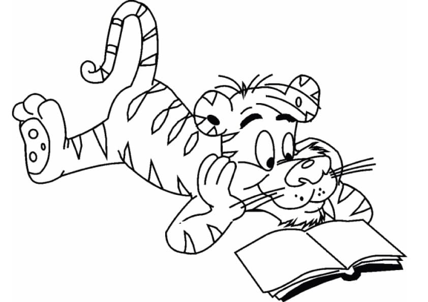 Tiger Læsebog Tegninger til Farvelægning