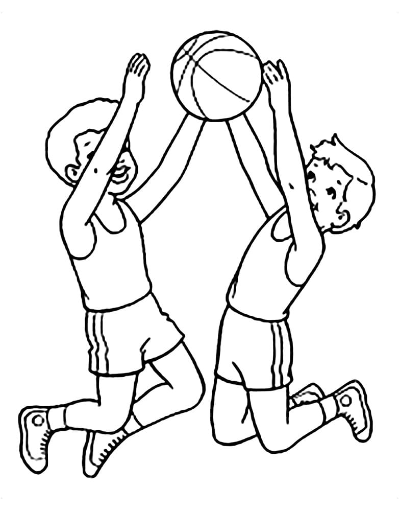 To Basketballdrenge Tegninger til Farvelægning