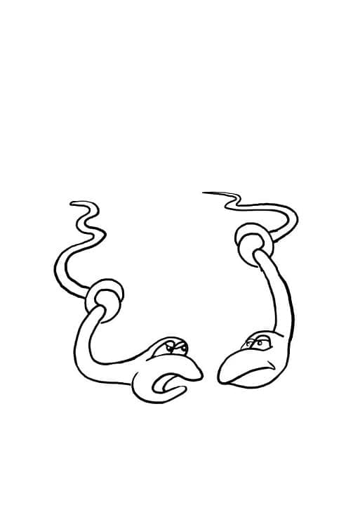 To Slanger Tegninger til Farvelægning
