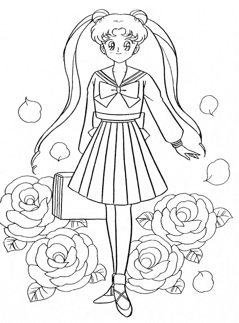 Usagi Tsukino fra Anime Sailor Moon Tegninger til Farvelægning
