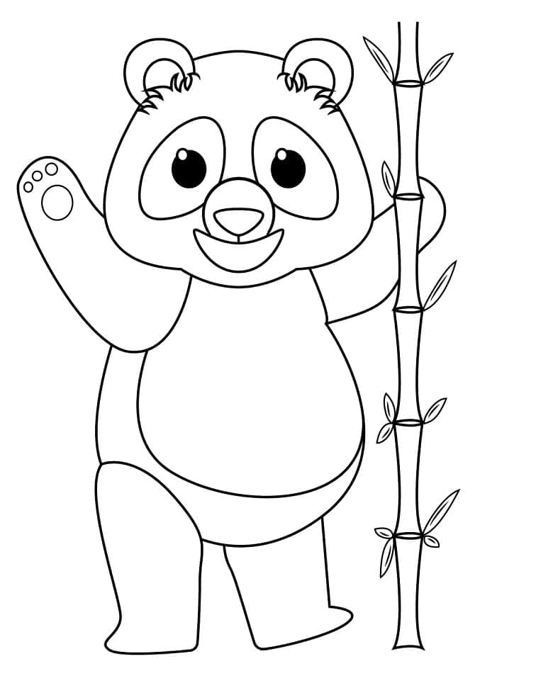 Venlig Panda Tegninger til Farvelægning