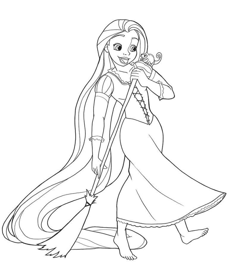 Yndig Princess Rapunzel Printbar Tegninger til Farvelægning