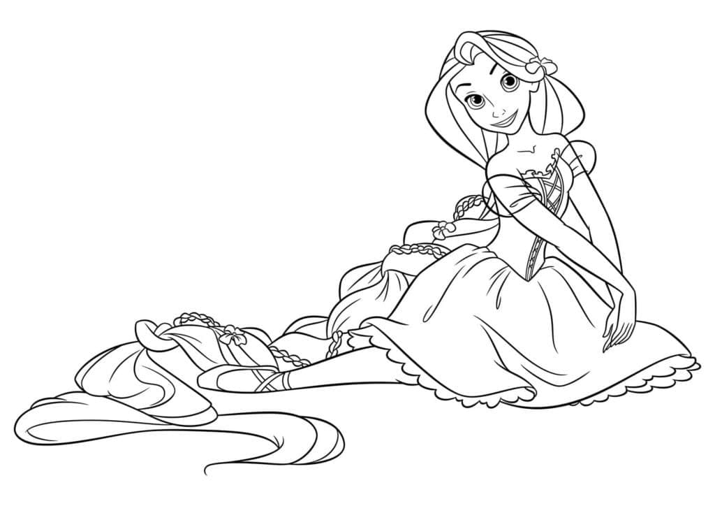 Yndig Prinsesse Rapunzel Tegninger til Farvelægning