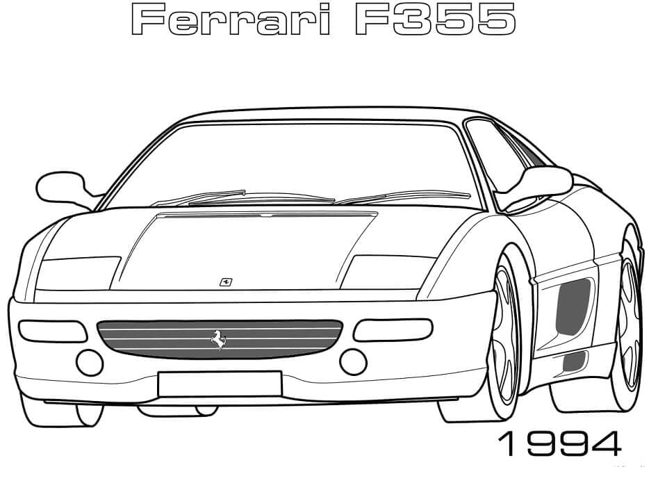 1994 Ferrari F355 Tegninger til Farvelægning