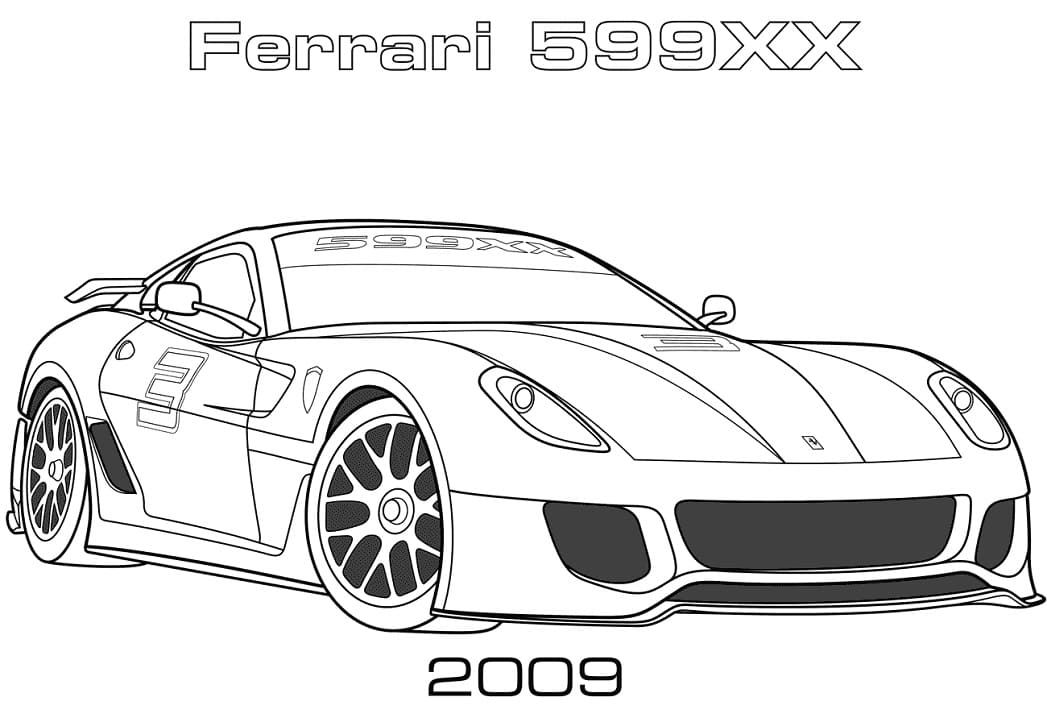 2009 Ferrari 599XX Tegninger til Farvelægning