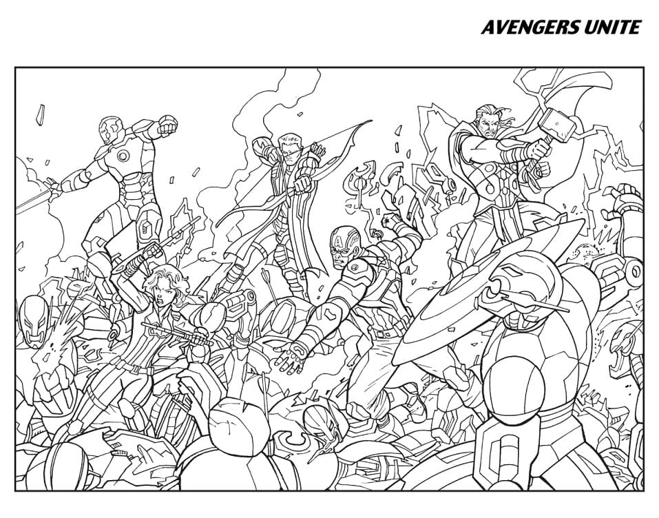 Avengers Kamp Tegninger til Farvelægning