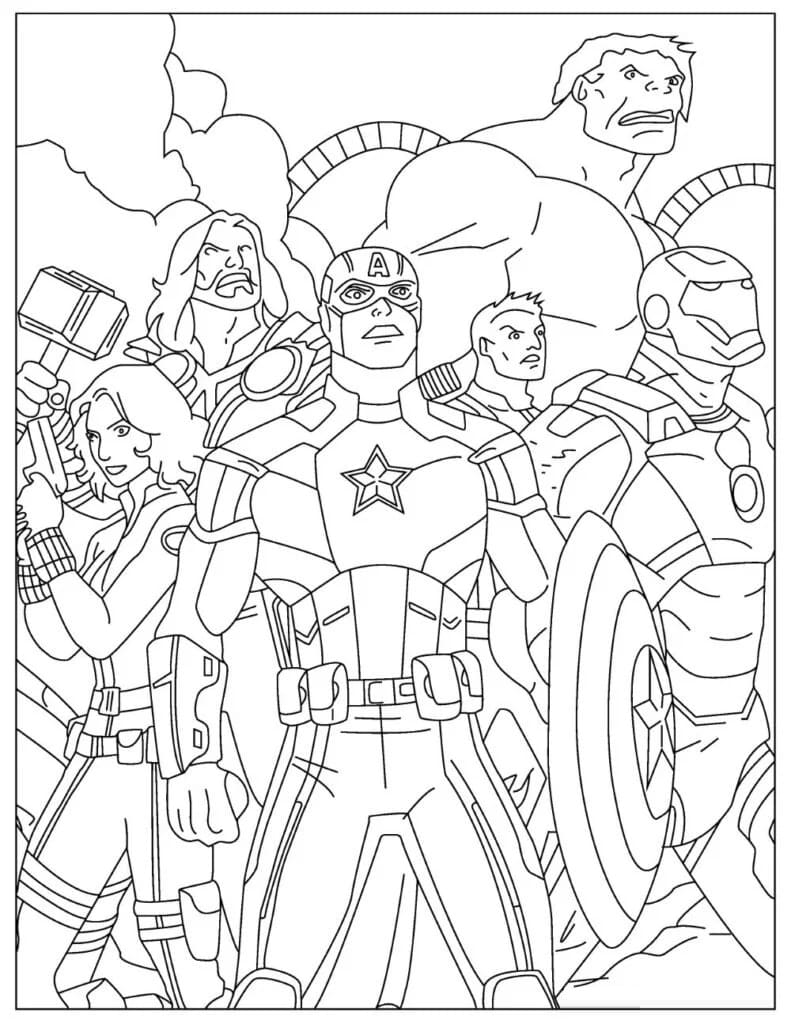 Avengers Printbar Til Børn Tegninger til Farvelægning