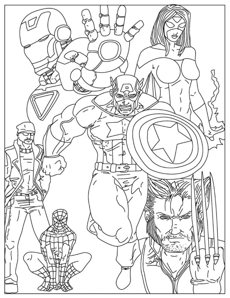 Avengers Printbare Tegninger til Farvelægning