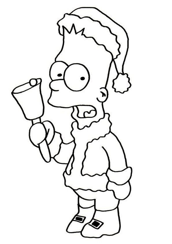 Bart Simpson om Jul Tegninger til Farvelægning