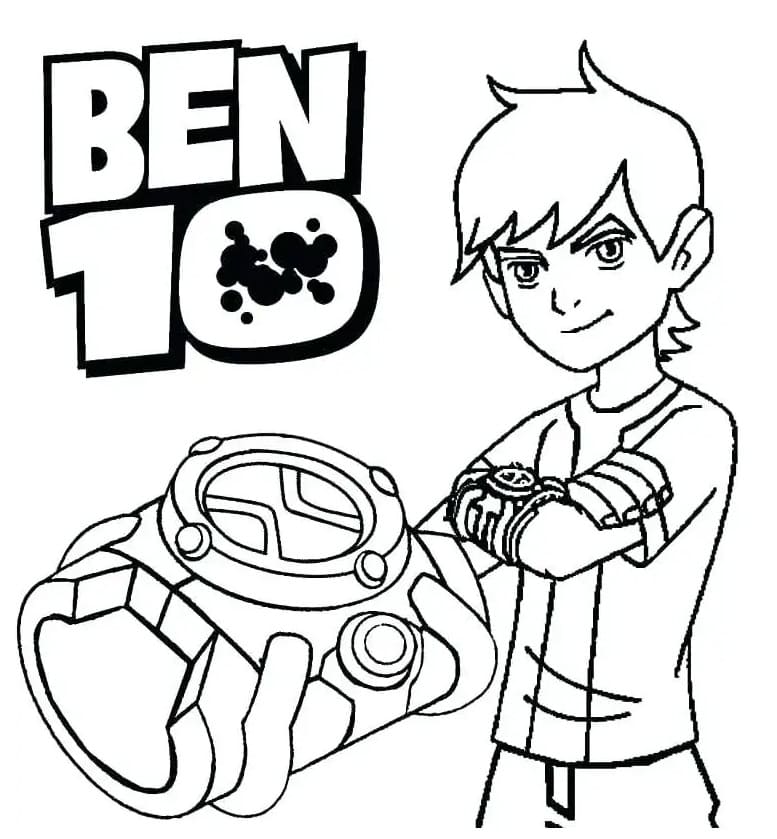 Ben 10 med Omnitrix Tegninger til Farvelægning