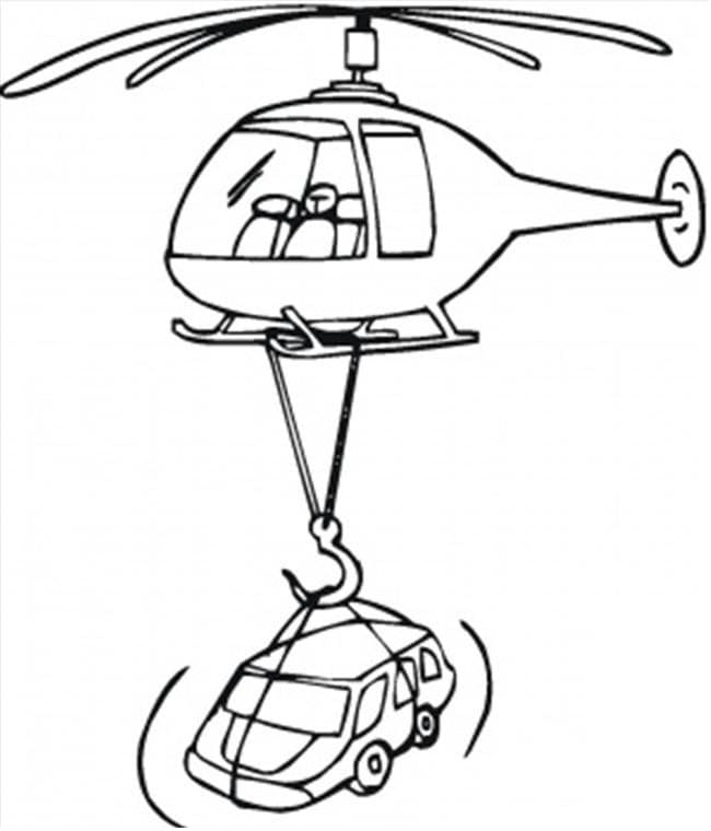 Bilredningshelikopter Tegninger til Farvelægning