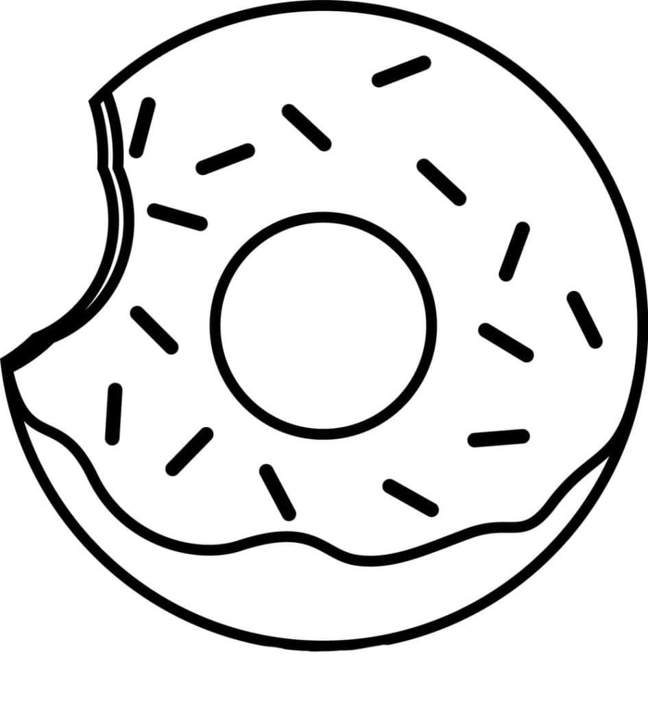 Bitten Doughnut Tegninger til Farvelægning