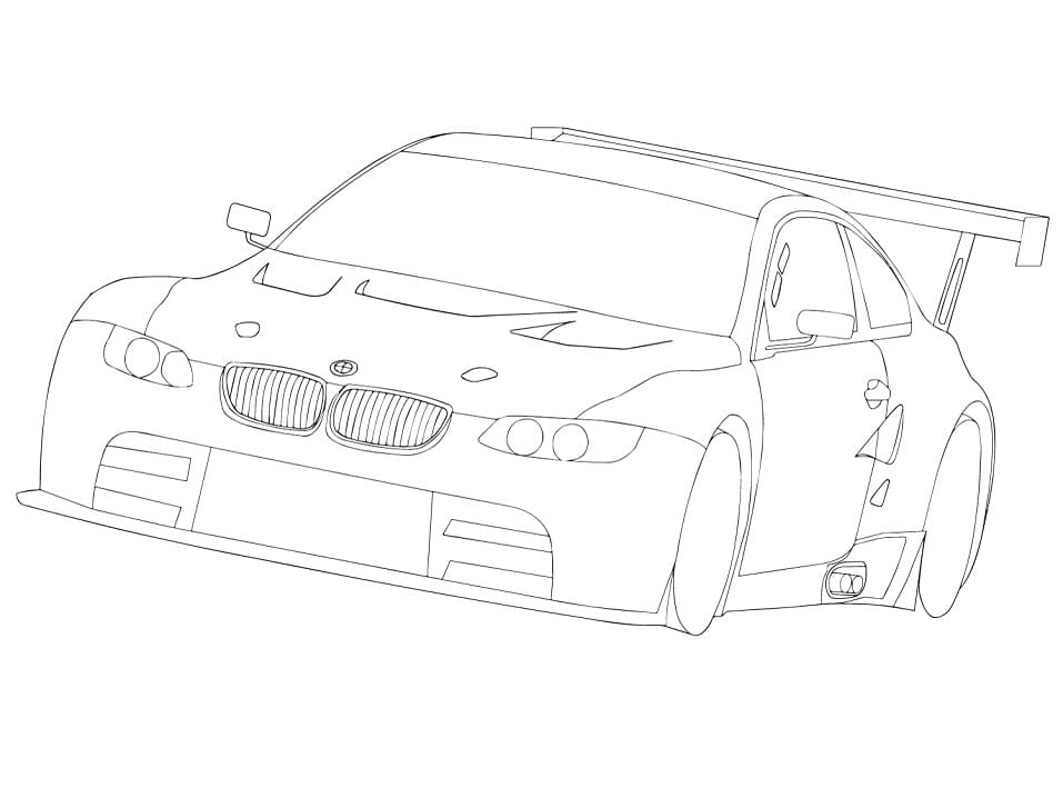 BMW E92 M3 GTR Race Car Tegninger til Farvelægning