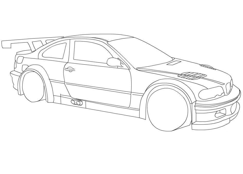 BMW racerbil Tegninger til Farvelægning