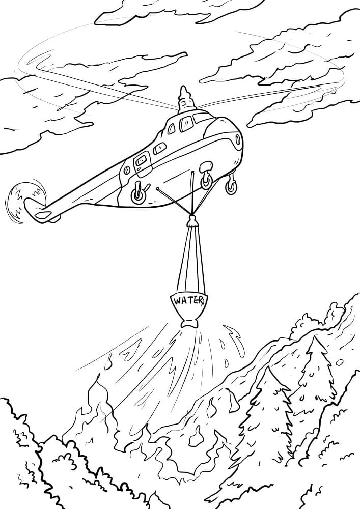 Brandhelikopter Tegninger til Farvelægning