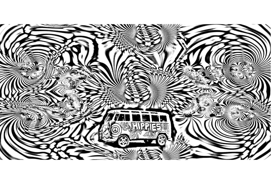 Bus psykedelisk Tegninger til Farvelægning