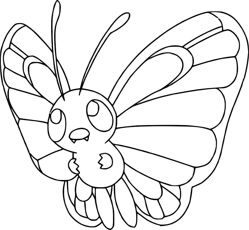Butterfree Pokemon Tegninger til Farvelægning