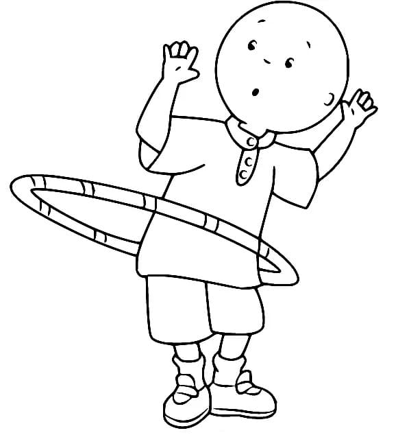 Caillou med Hula Hoop Tegninger til Farvelægning