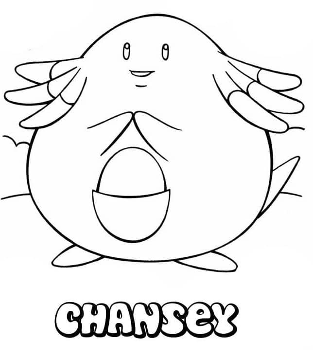 Chansey Pokemon Tegninger til Farvelægning