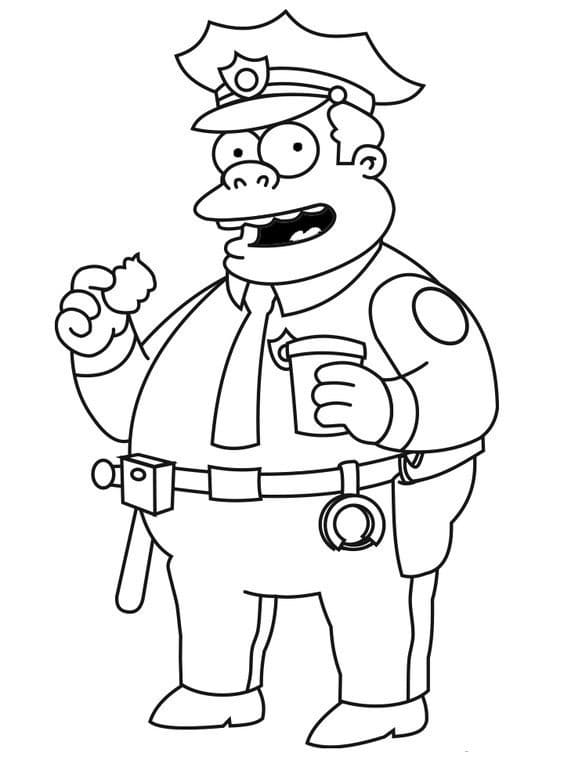 Chief Wiggum Tegninger til Farvelægning