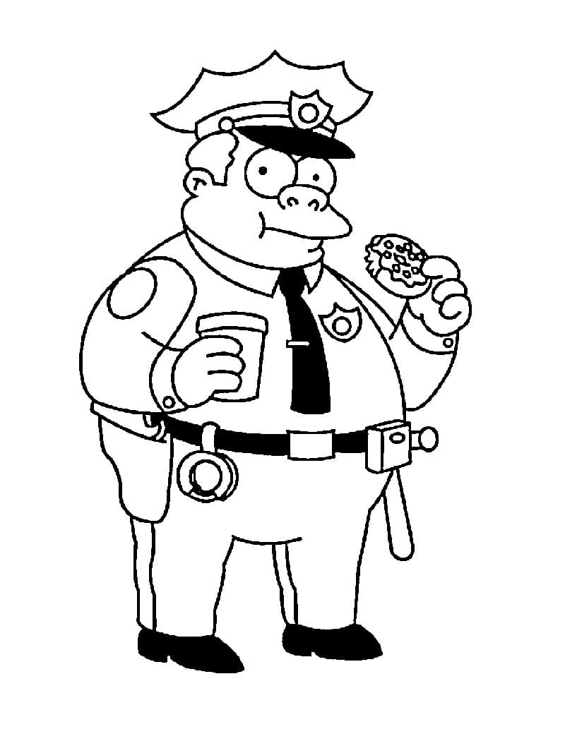 Chief Wiggum fra The Simpsons Tegninger til Farvelægning