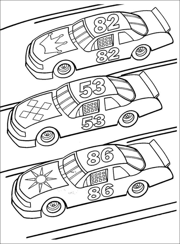 Cool racerbiler billede Tegninger til Farvelægning
