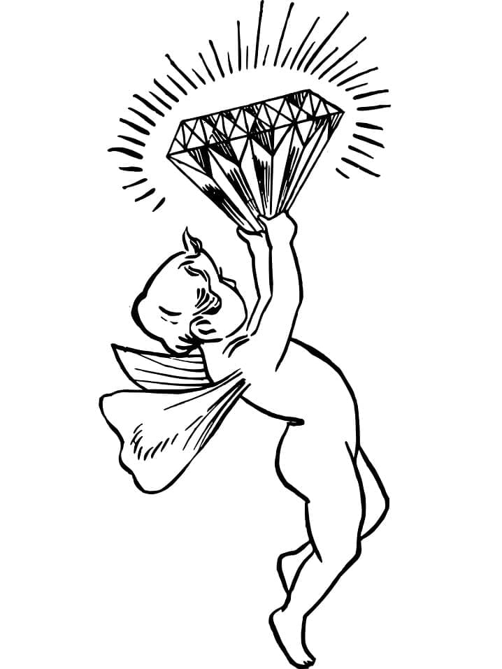 Cupido Med Diamant Tegninger til Farvelægning