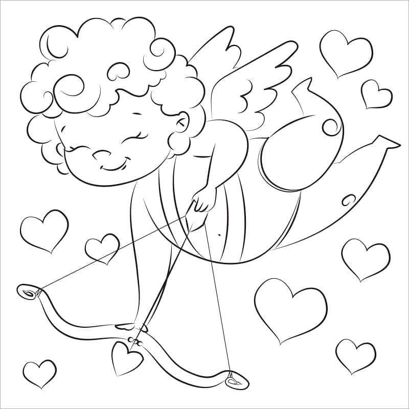 Cupido Til Valentinsdag Tegninger til Farvelægning