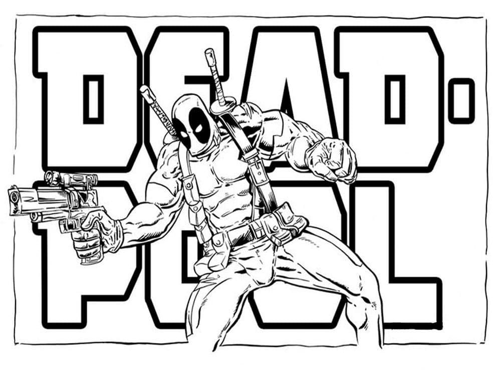 Deadpool 10 Tegninger til Farvelægning