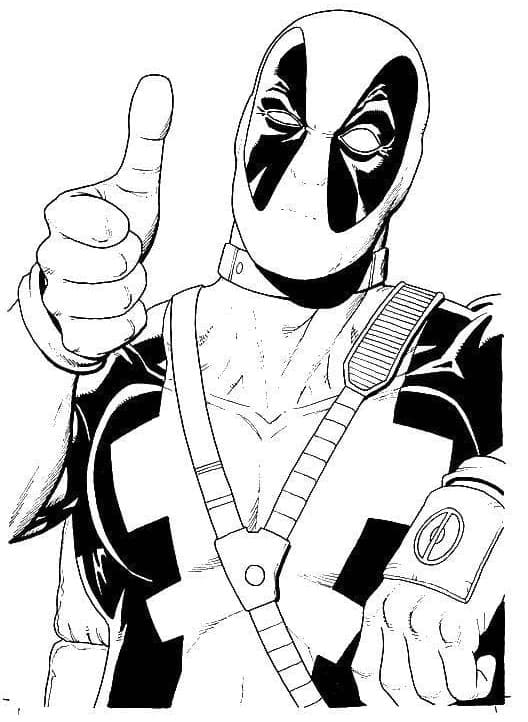 Deadpools Tommelfinger Op Tegninger til Farvelægning