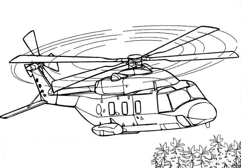 Dejlig Helikopter Tegninger til Farvelægning
