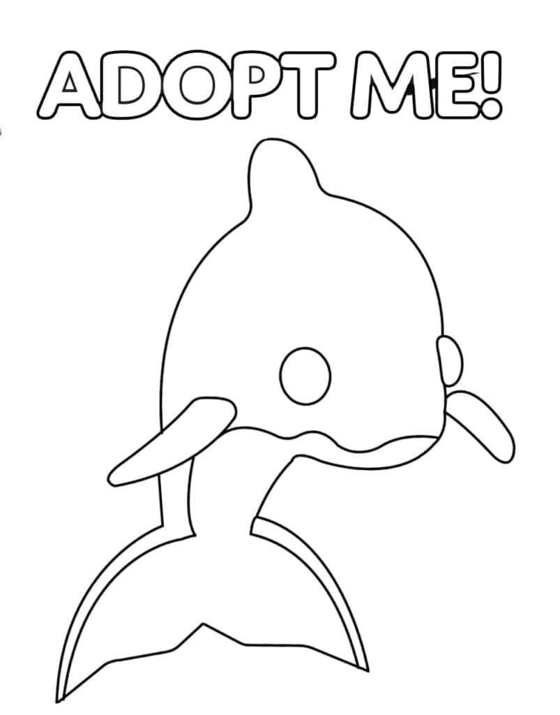 Delfin fra Adopter Me Tegninger til Farvelægning