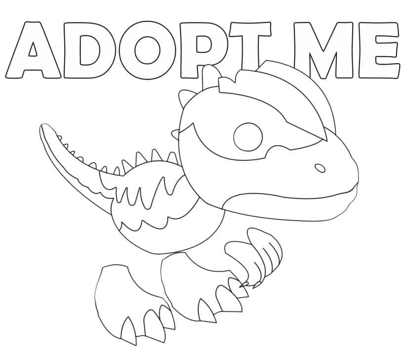 Dilophosaurus fra Adopt Me Tegninger til Farvelægning