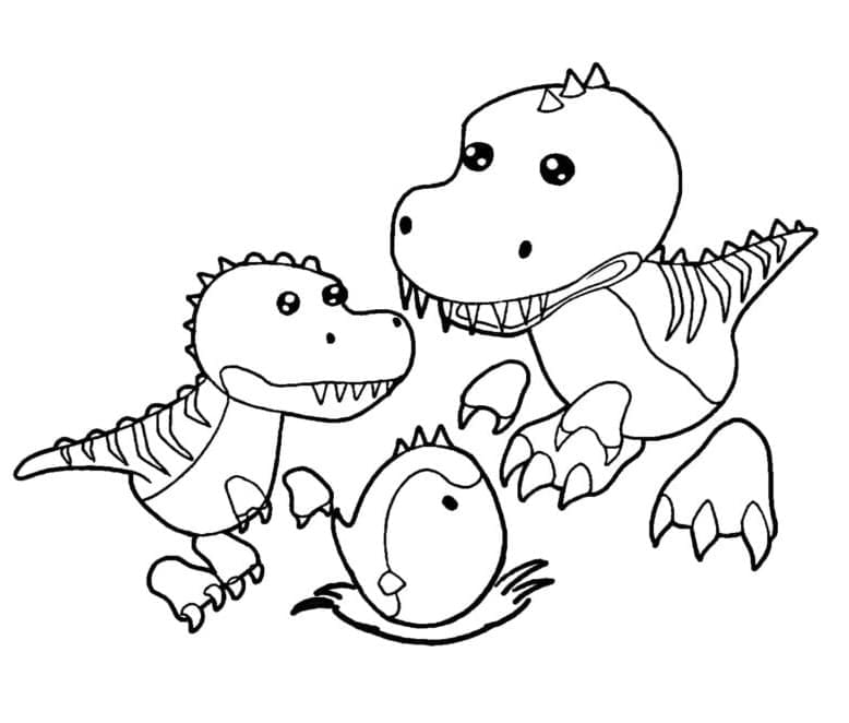 Dinosaurer fra Adopt Me Tegninger til Farvelægning
