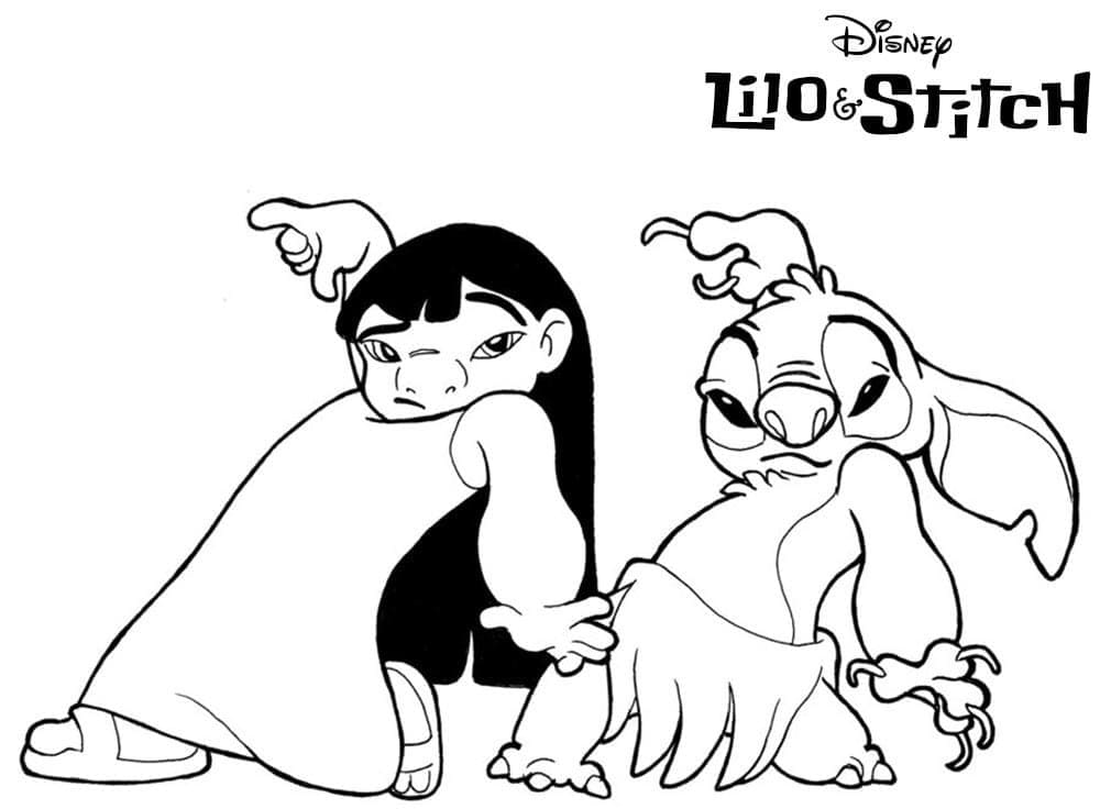 Disney Lilo og Stitch Tegninger til Farvelægning