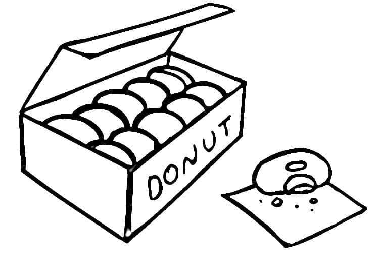 Donut Æske Tegninger til Farvelægning