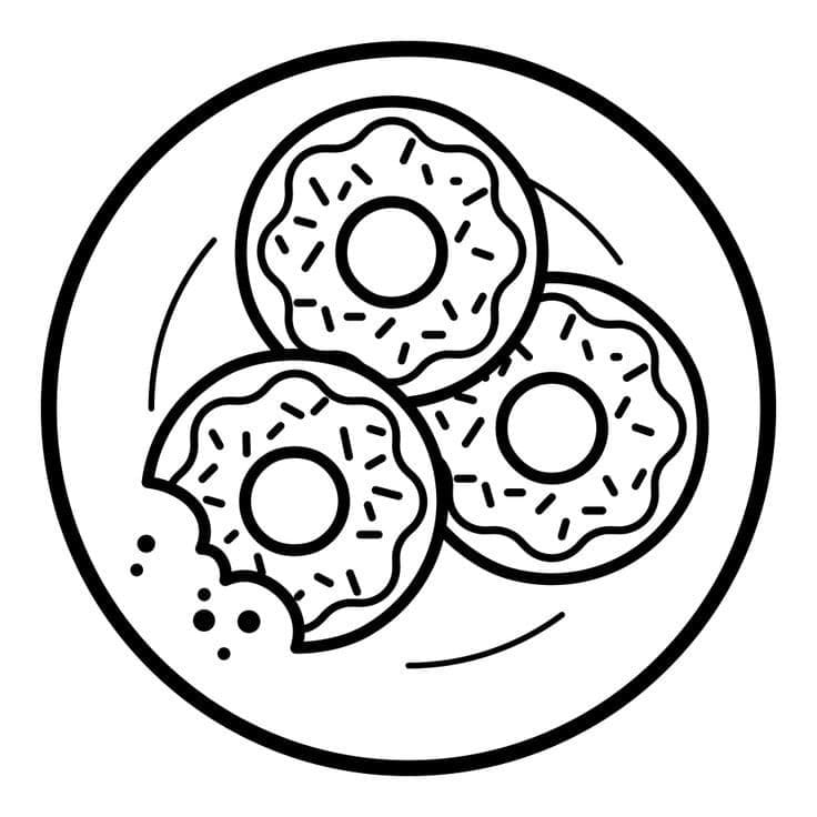 Donuts Tallerken Tegninger til Farvelægning