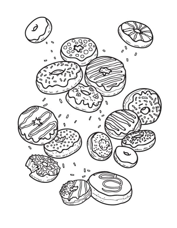 Donuts Zentangle Tegninger til Farvelægning