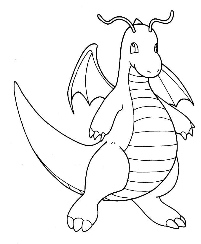 Dragonite Pokemon Tegninger til Farvelægning