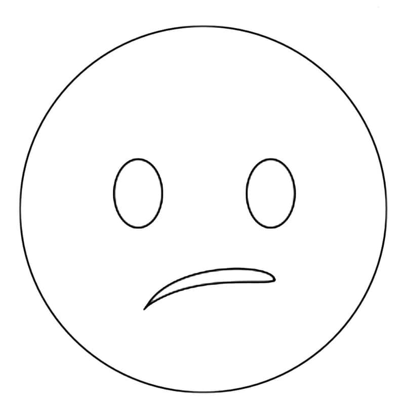 Emoji For Forvirret Ansigt Tegninger til Farvelægning