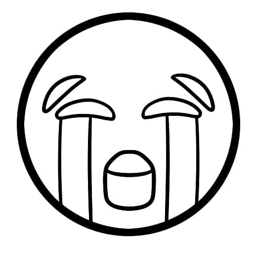 Emoji Med Højlydt Grædende Ansigt Tegninger til Farvelægning
