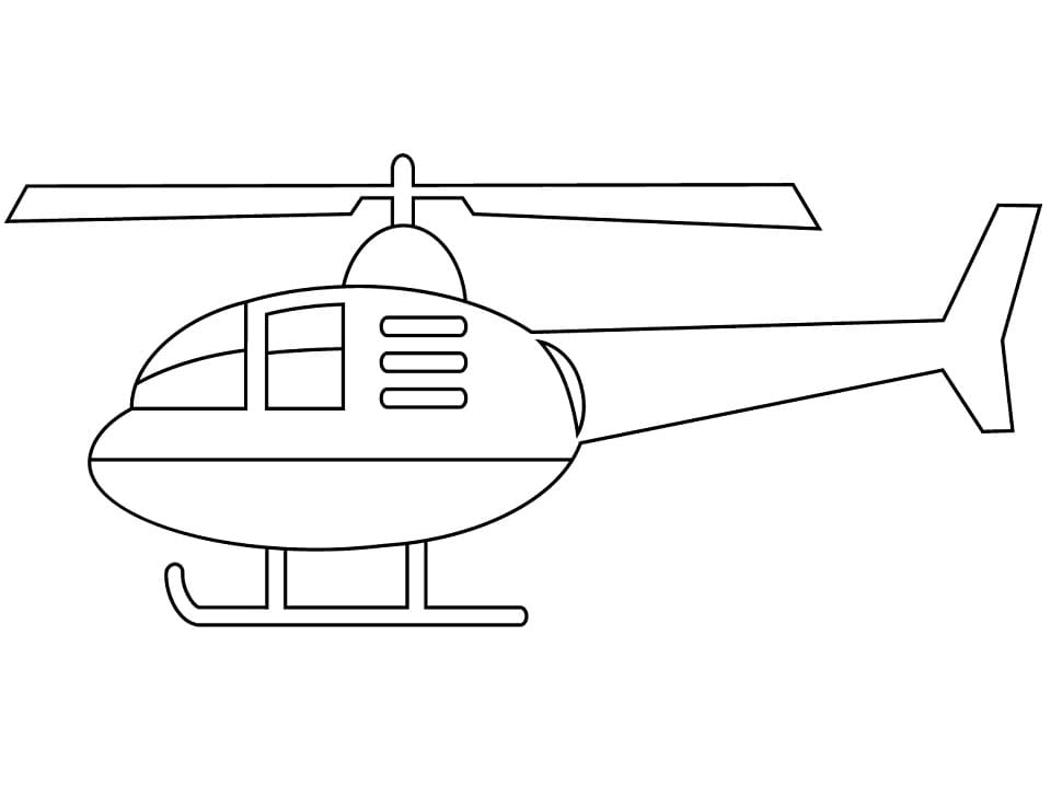 Enkel Helikopter Printbar Tegninger til Farvelægning