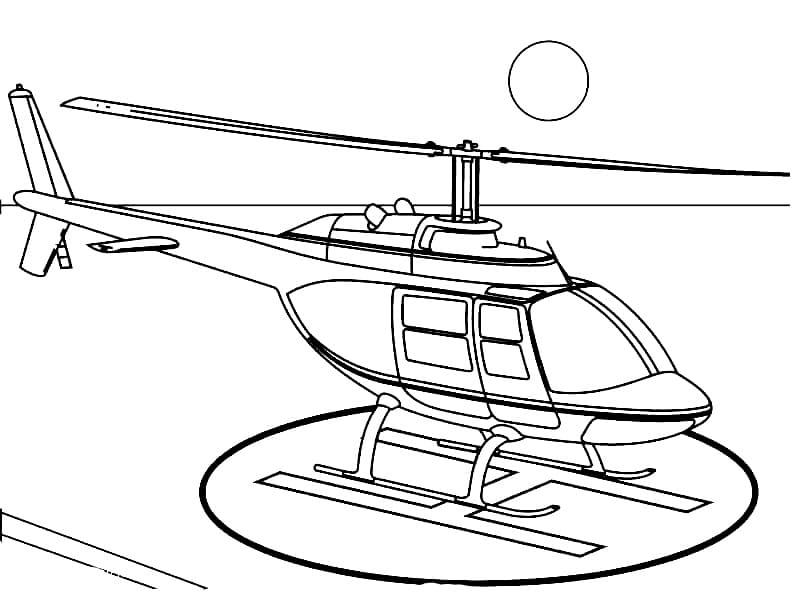 Enkelt Helikopter Tegninger til Farvelægning