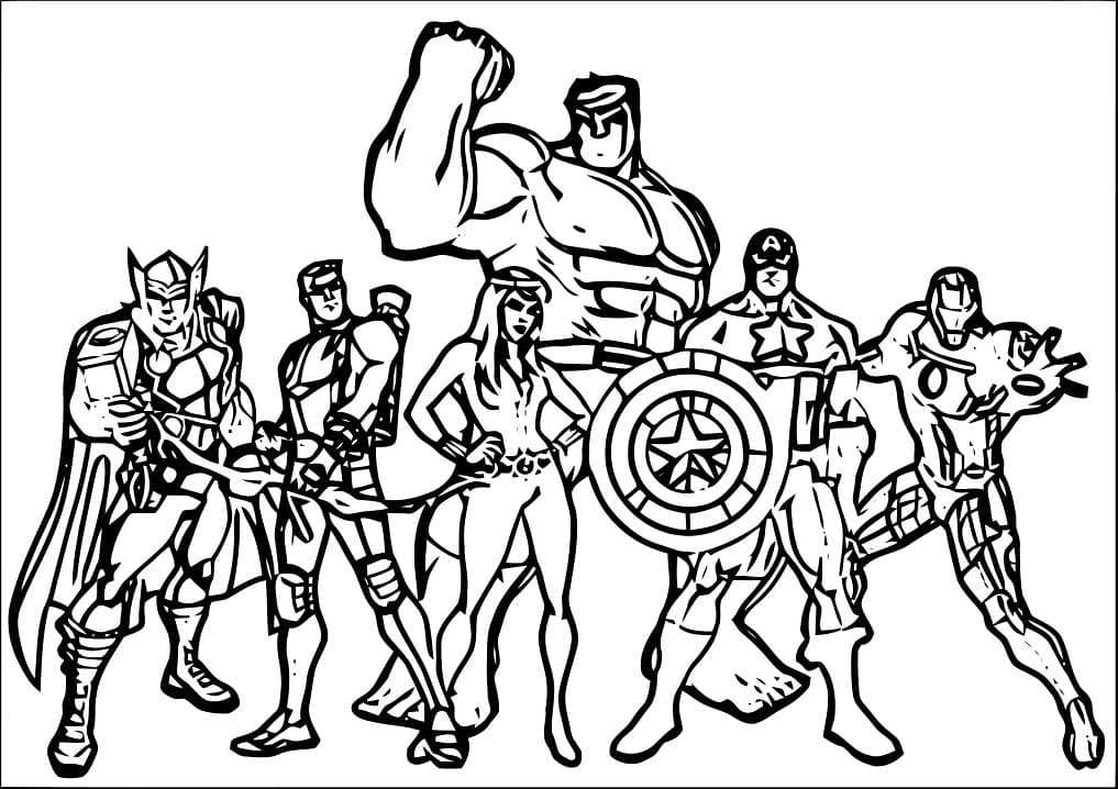 Fantastiske Avengers Tegninger til Farvelægning