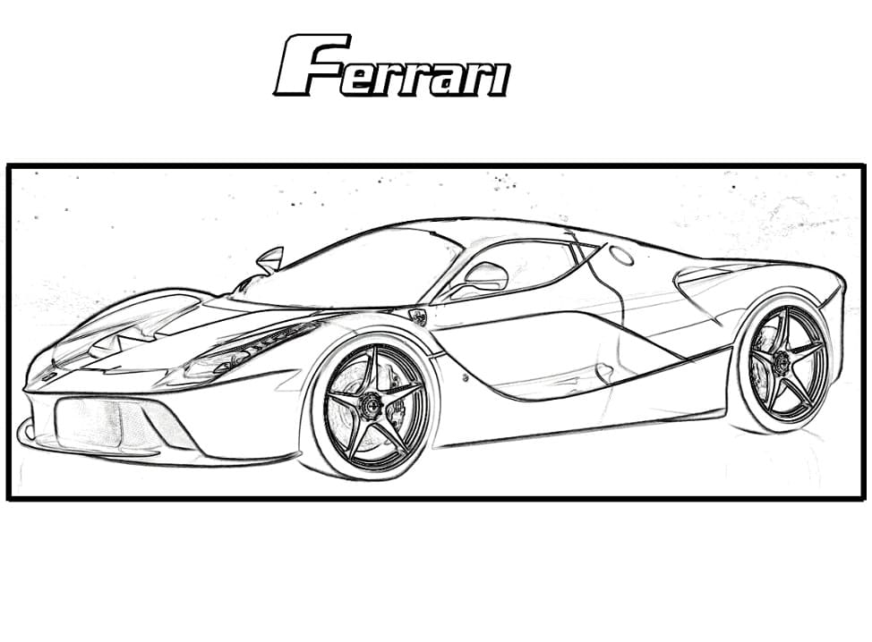 Fed Ferrari bil Tegninger til Farvelægning