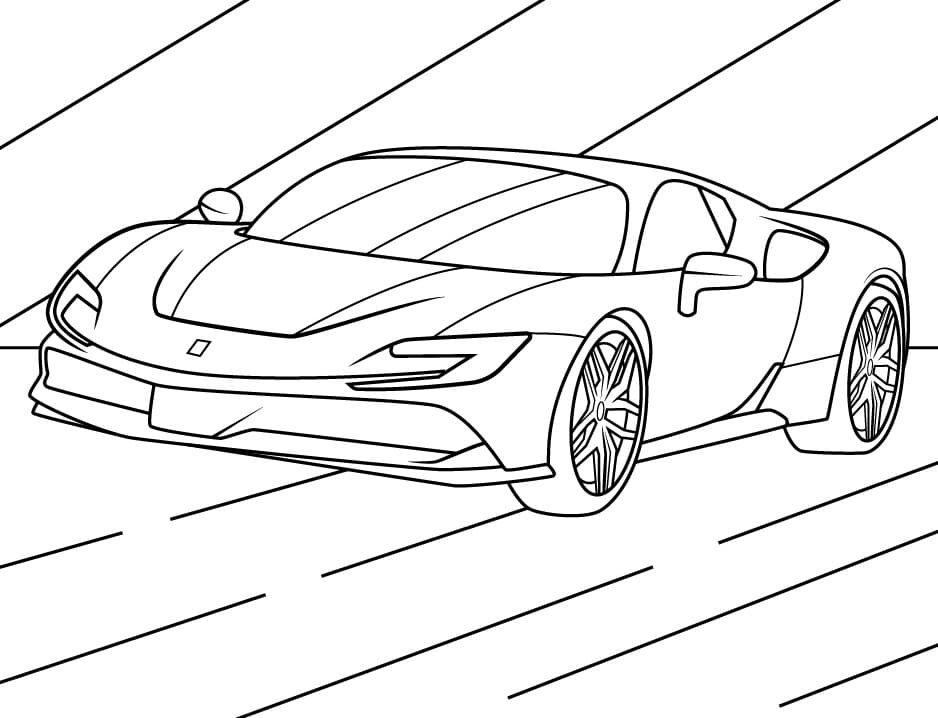 Ferrari bil Tegninger til Farvelægning