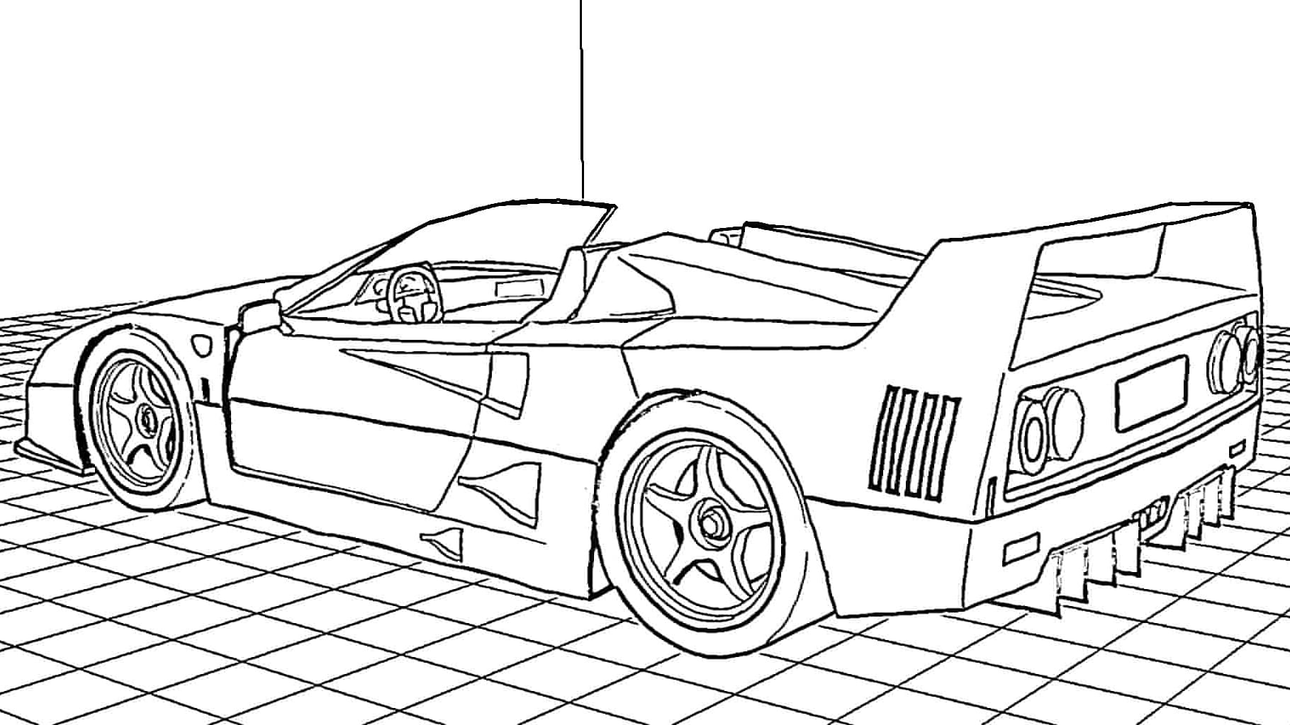Ferrari f40 lm edderkop Tegninger til Farvelægning