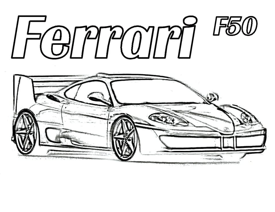 Ferrari F50 Tegninger til Farvelægning