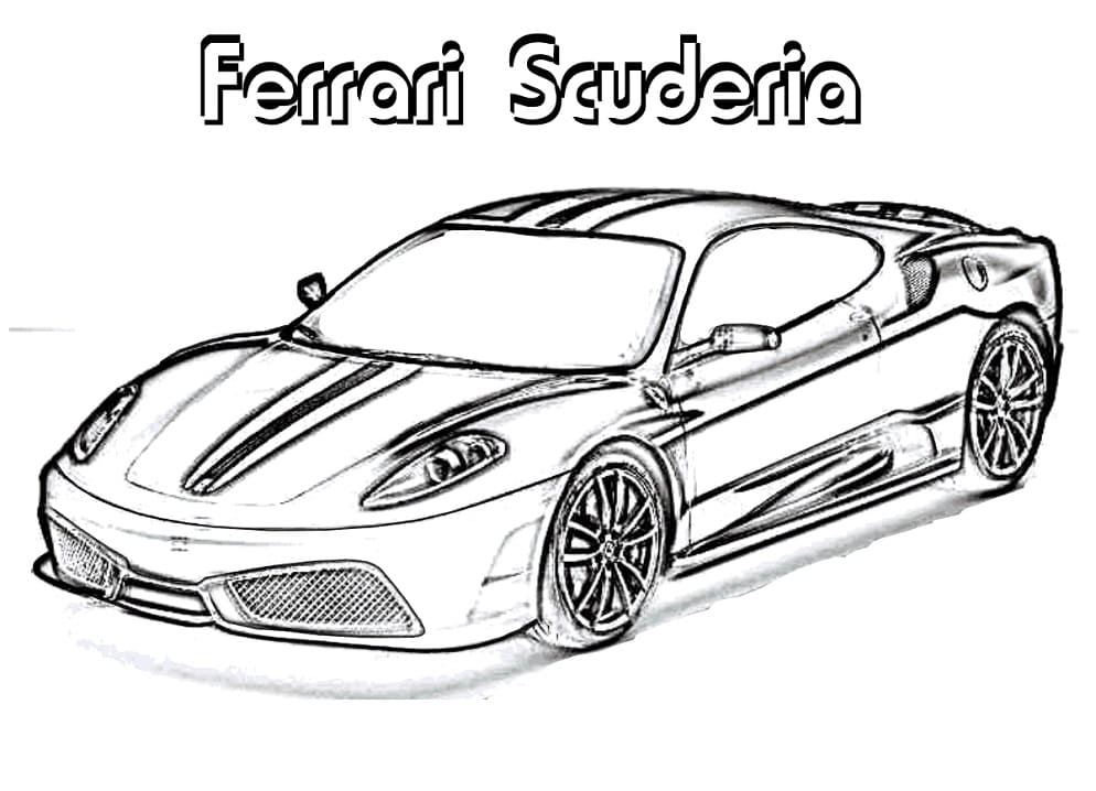Ferrari Scuderia Tegninger til Farvelægning